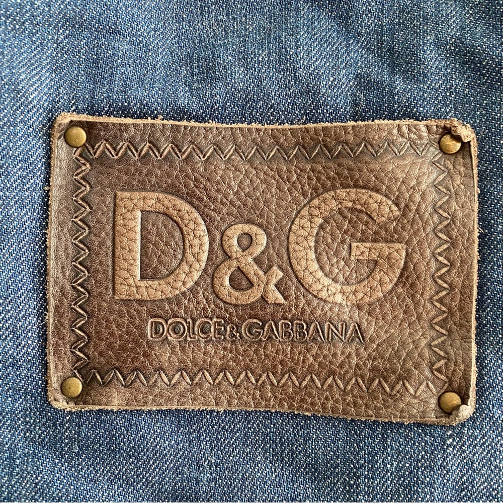 Vintage Dolce & Gabbana denim and leather tote bag - Picture 4 of 14